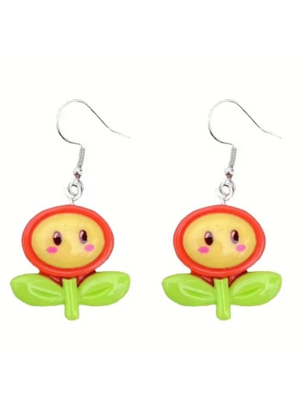 Handmade Super Mario Fire Flower Earrings